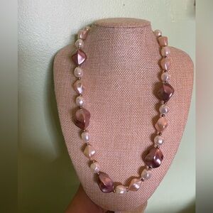 Elegant Cream and Brown Pearl Necklace